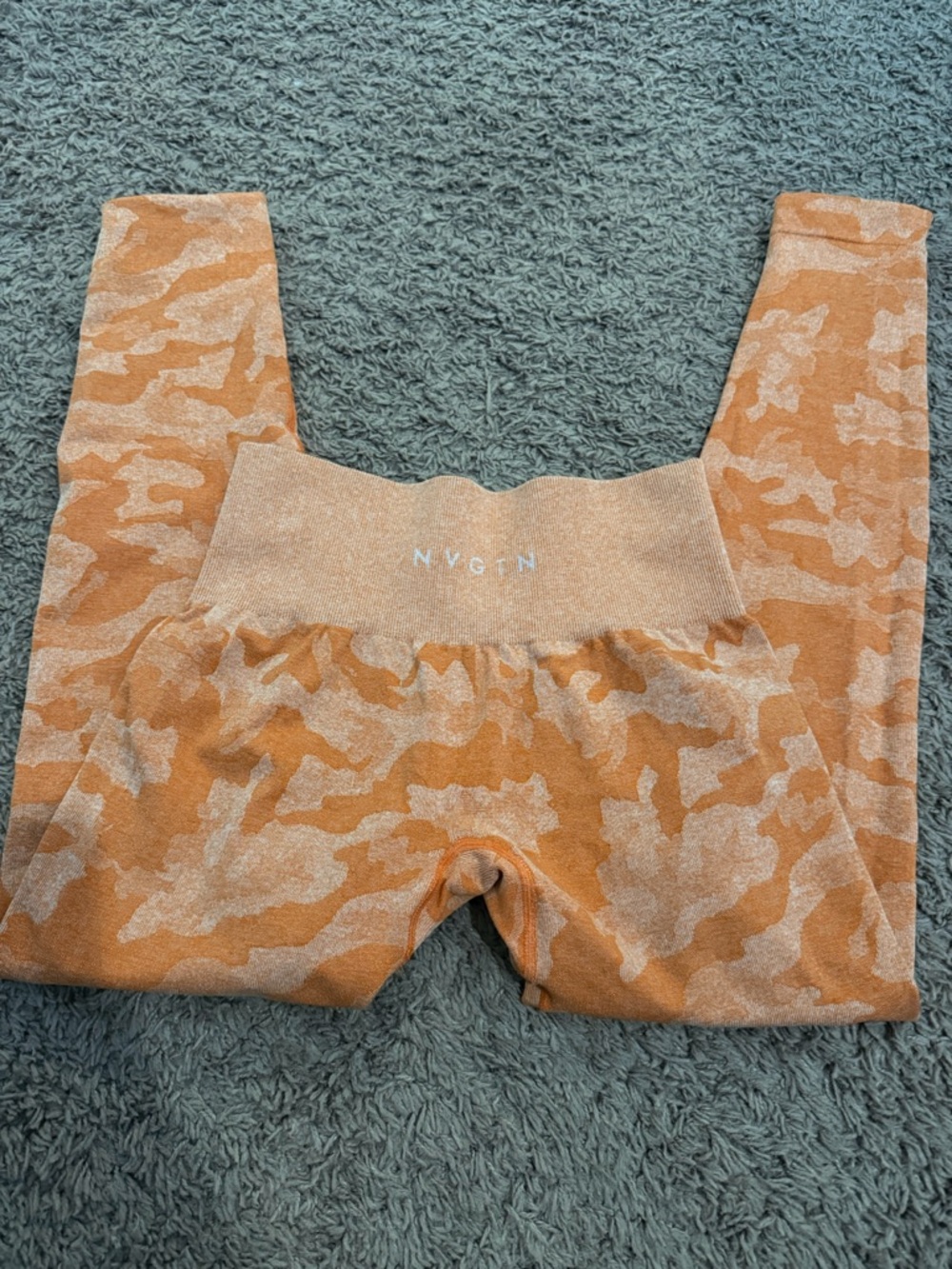 NVGTN Orange Camo High-Waist Seamless Leggings